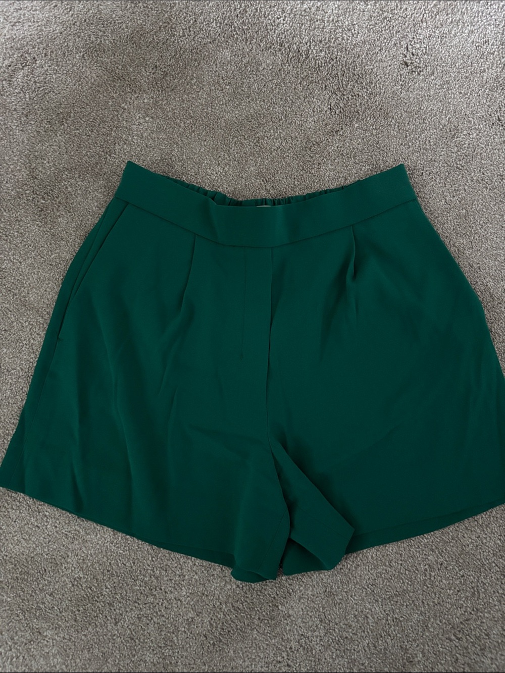 High-Waist Emerald Green Women’s Dress Shorts
